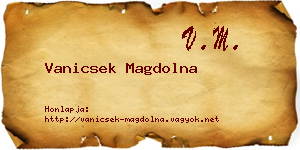 Vanicsek Magdolna névjegykártya